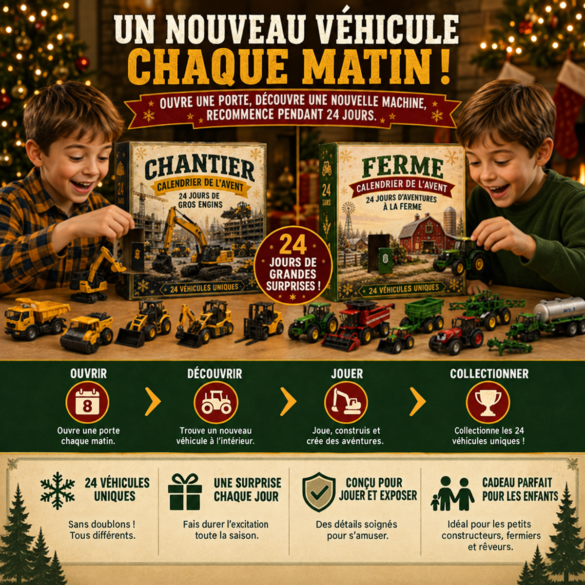 calendrier de l'Avent de 24 véhicules miniatures
