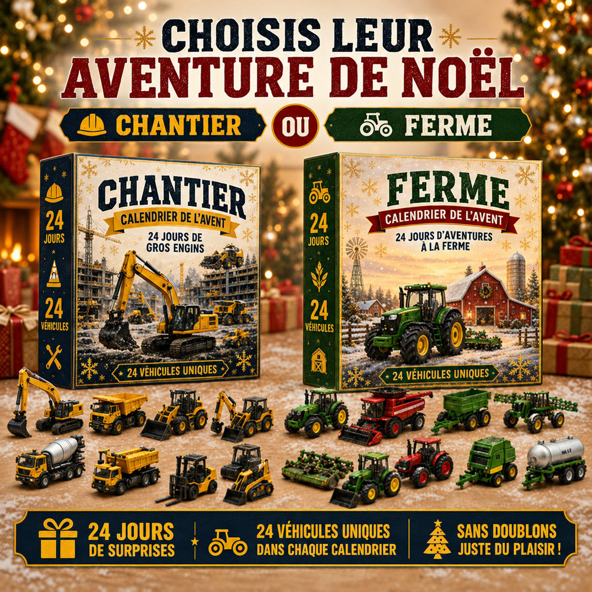 calendrier de l'Avent de 24 véhicules miniatures