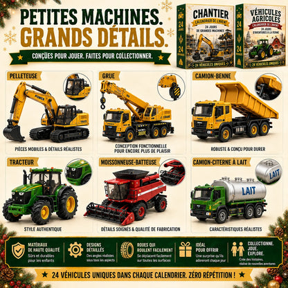 Calendrier de l'Avent de 24 véhicules miniatures