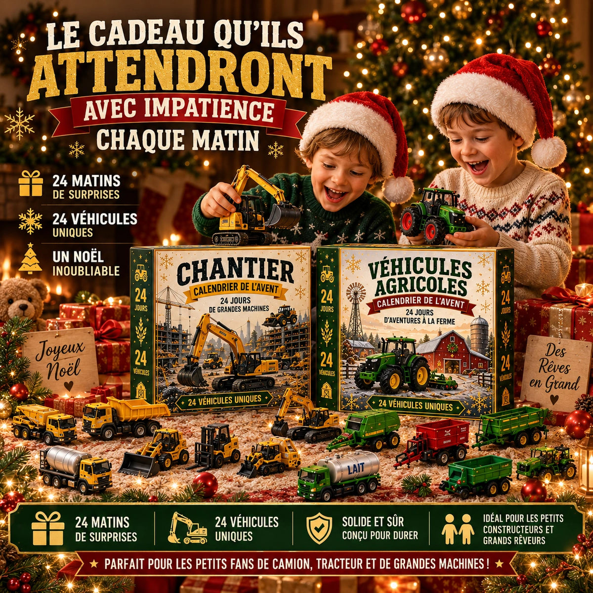 Calendrier de l'Avent de 24 véhicules miniatures