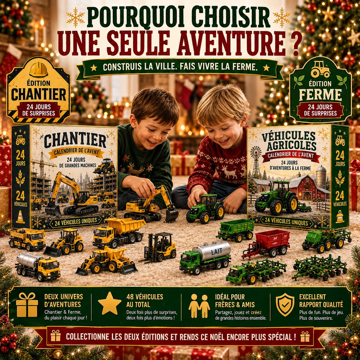 Calendrier de l'Avent de 24 véhicules miniatures