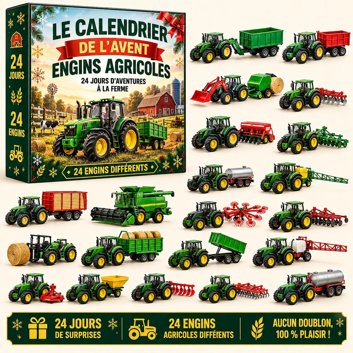 Calendrier de l'Avent de 24 engins agricole