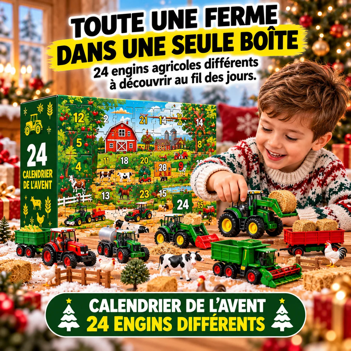 Calendrier de l'Avent de 24 engins agricole