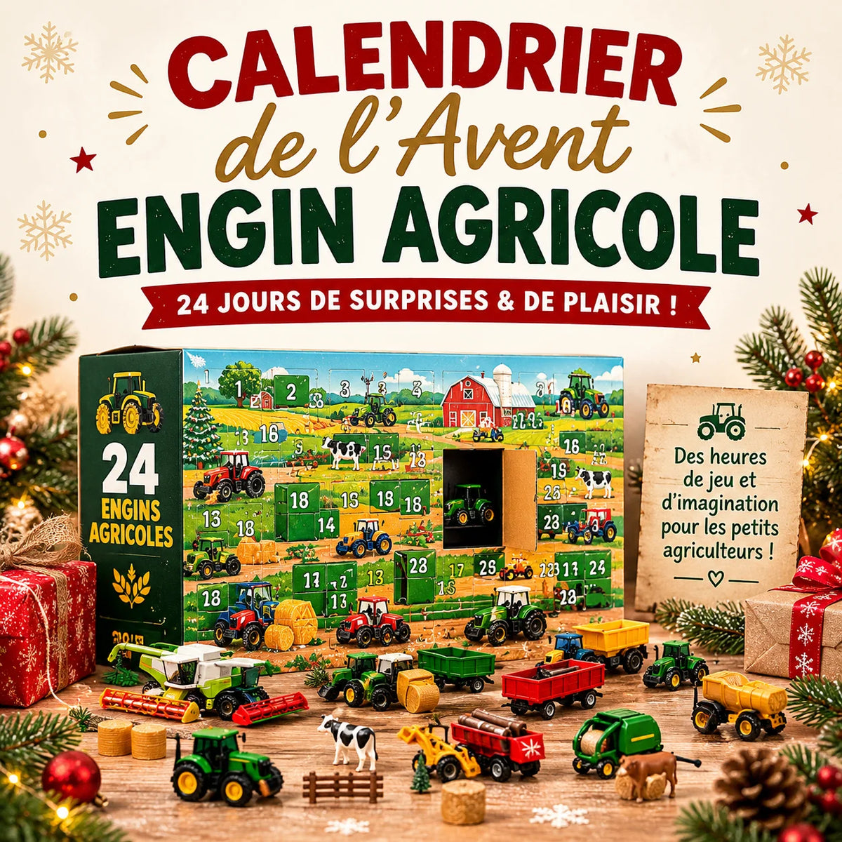 Calendrier de l'Avent de 24 engins agricole